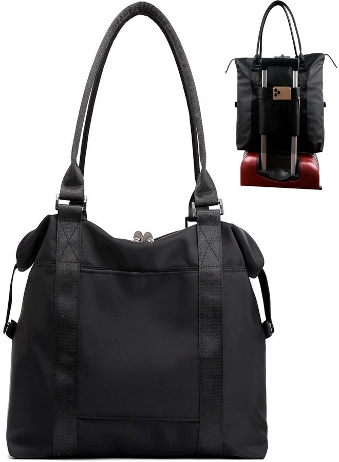 JSAHAH Women Tote Bag Travel Duffel Bag Carry On Luggage Bag Sports Gym Bag (Black) - Image 1